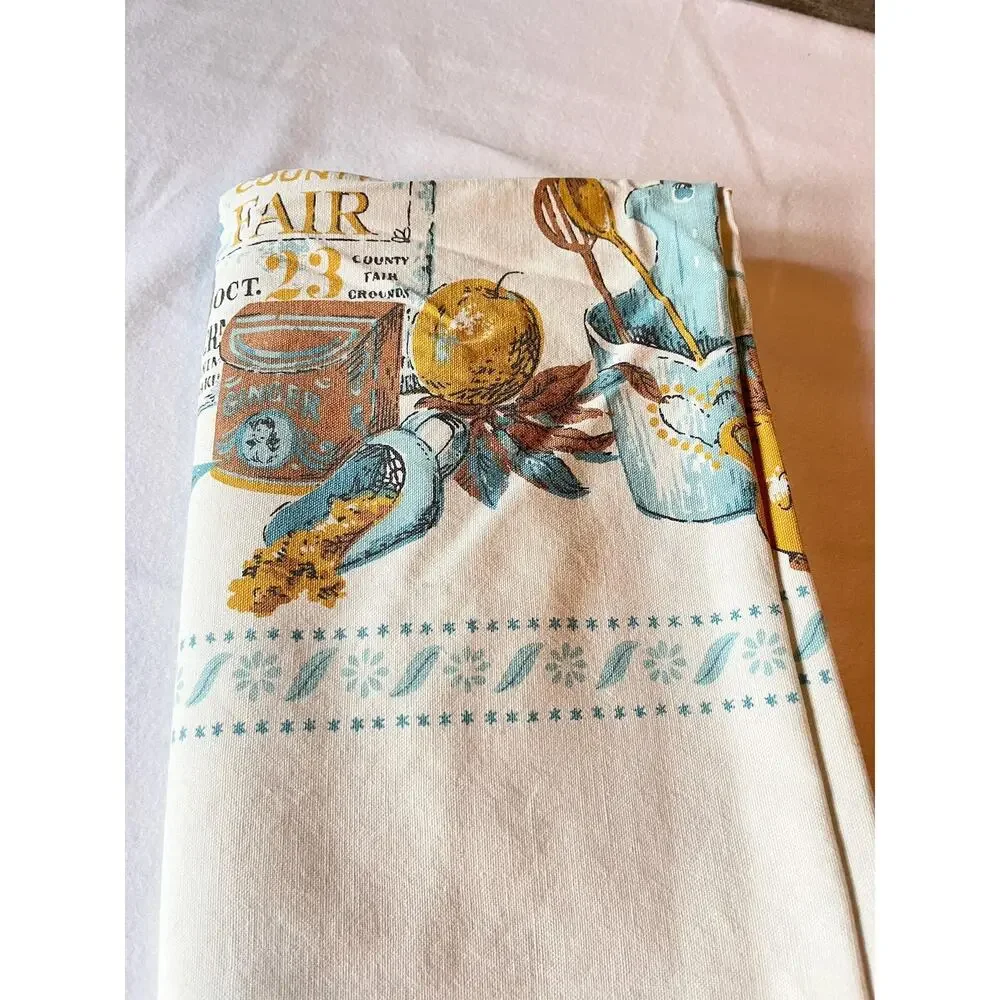 Vintage 1970s Style Early American Revival Tablecloth